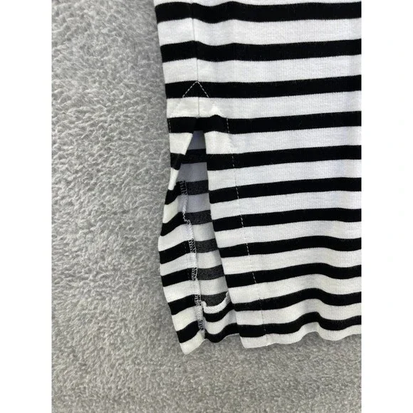 Banana Republic Women's Skirt Striped Side Slit Pull On Size 4 Black White - Picture 7 of 9